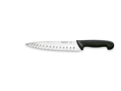 Carving knife, 21 cm, Granton, Black, with air blade