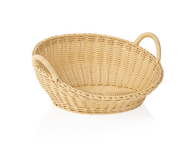 Bread basket with handle Light Beige Ø42 H18.5/7