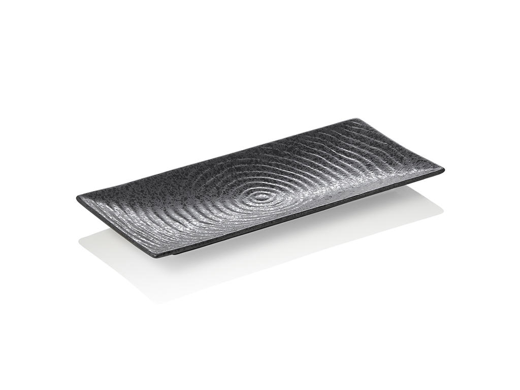 Plate with porcelain black size 30.5x14x2cm