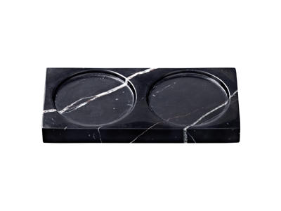 Tray with Marble - Black - 15cm