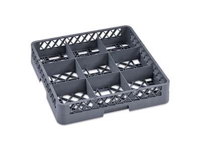 Dishwashing tray for 9 glasses gray