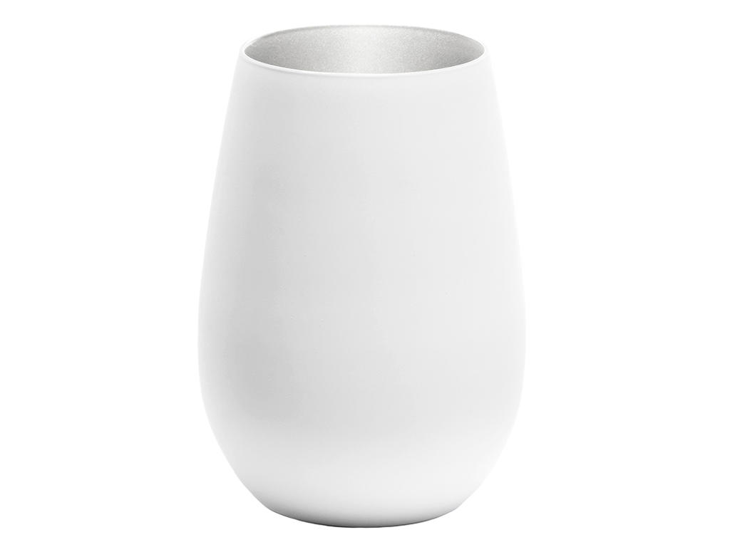 Water Glass with Glass White/Silver 46.5cl - 120x64mm