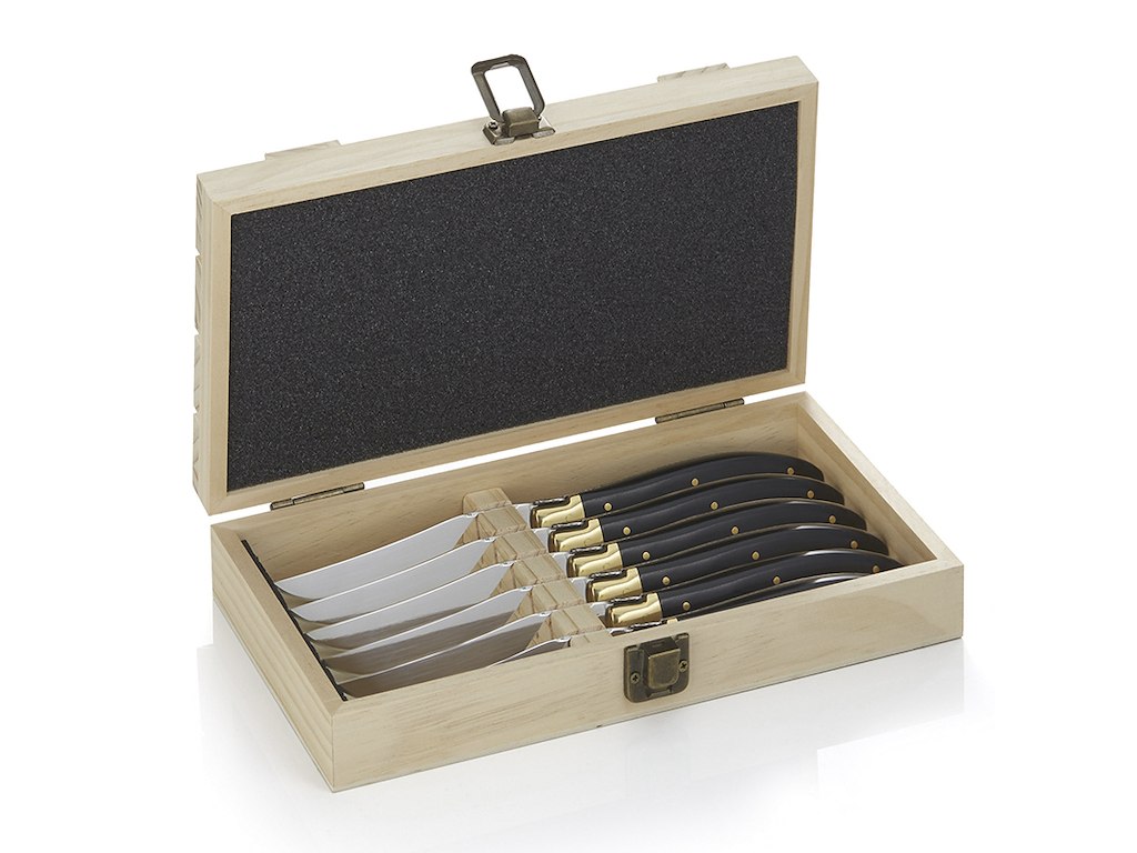 Steak knives 6 pcs 11cm Carlos in wooden box