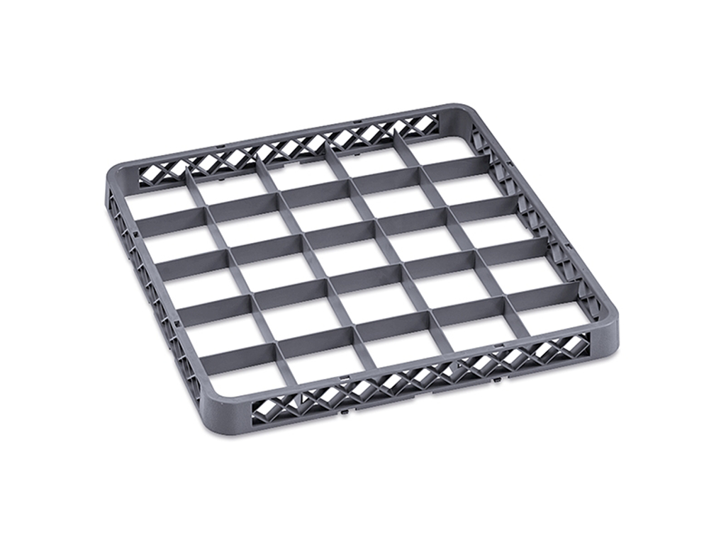 Dishwashing tray raises 25 glasses gray