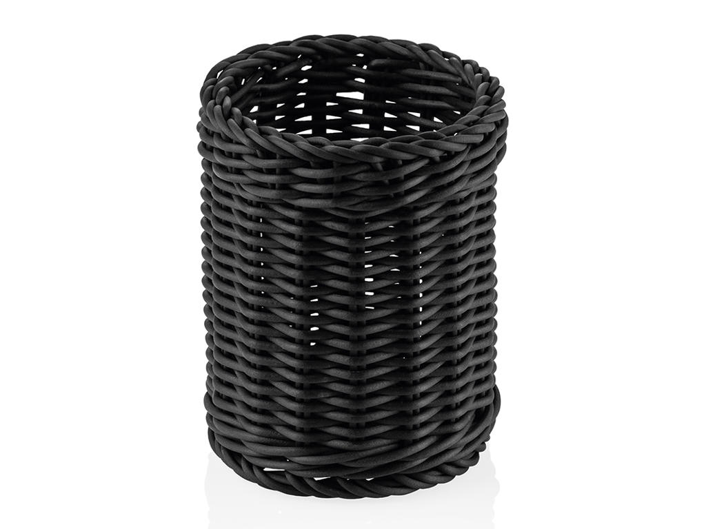 Cutlery basket Black Ø12 cm H15 cm Weaver Pro
