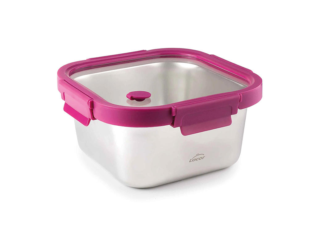 Food box RF/glass Pink 18.5x18.5x8 cm