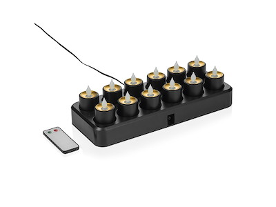 Tea lights LED 12pcs. Charger/Remote control