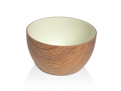 Bowl Snack Ø9 cm Wood look/White