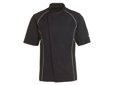 Kentaur Chef Jacket Unisex Black with lime flatlock