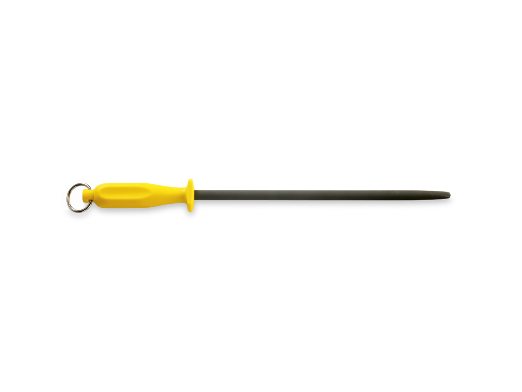 Sharpening steel, 30 cm, ceramic, iron core, yellow handle