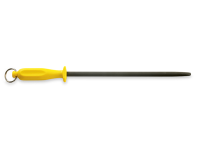 Sharpening steel, 30 cm, ceramic, iron core, yellow handle