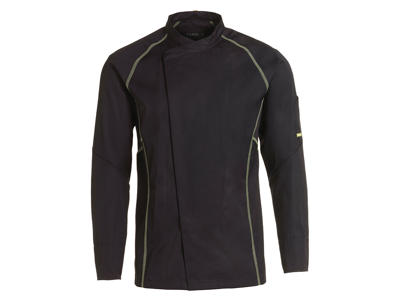 Kentaur Chef Jacket Unisex Black with lime flatlock