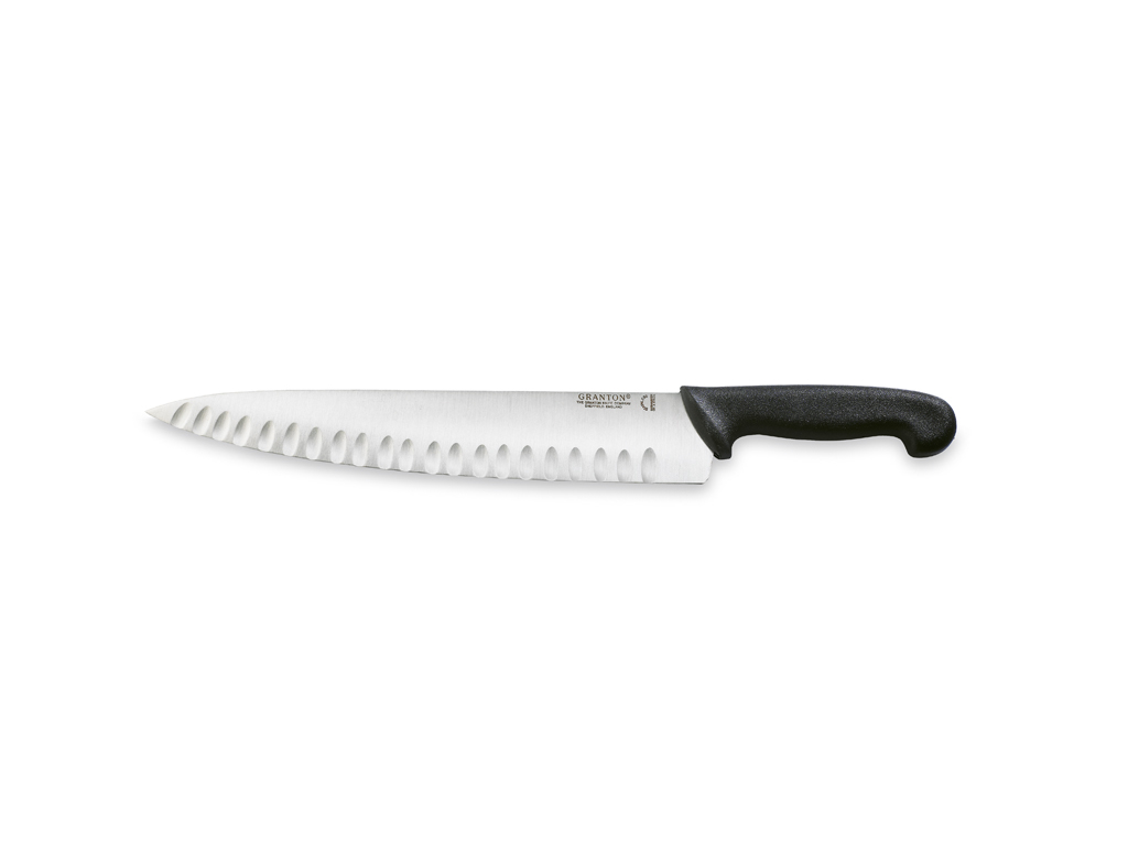 Carving knife, 31 cm, Granton, Black, with air cut