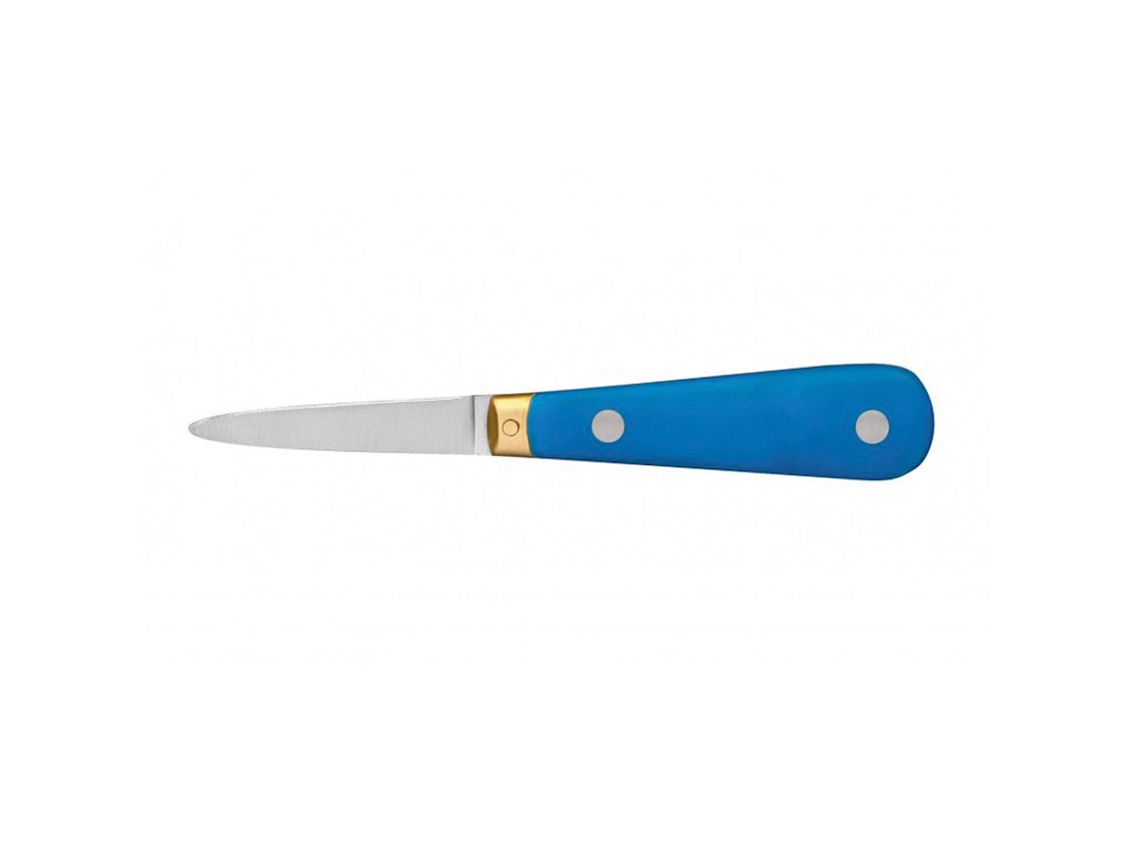 Deglon oyster knife lancet with POM handle in blue
