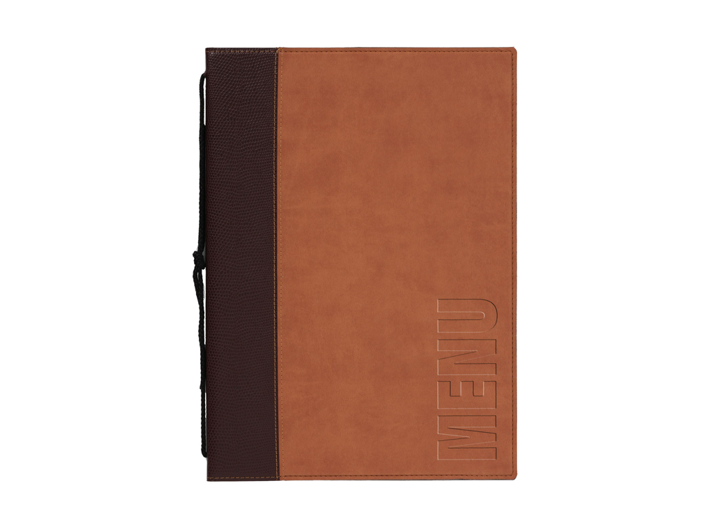 Menu card A4 brown 1 display/4 page Trendy