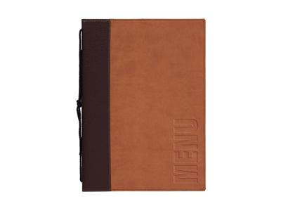 Menu card A4 brown 1 display/4 page Trendy