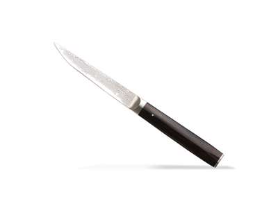 Tojiro Steak Knife, Damascus Blade, Ebony Handle