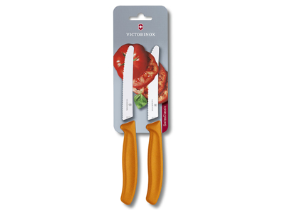 Tomato knives, 11 cm, 2-pack, Victorinox, orange