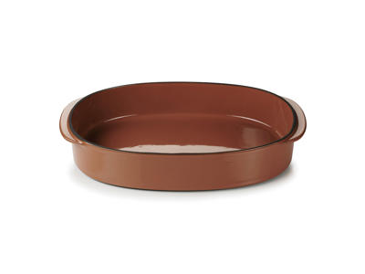 Oval Platter 34x25 cm Brown Caractere Culinaire