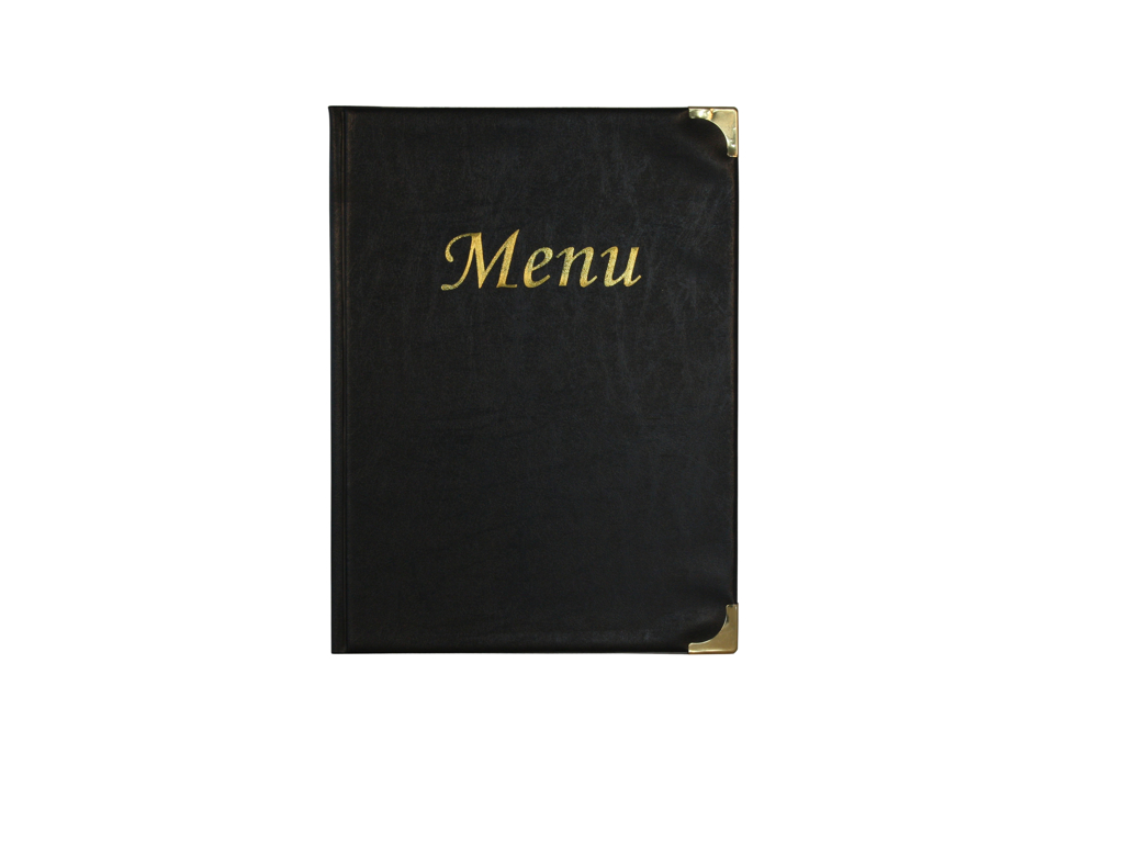 Menu card A4 black 2 displays/8 pages Basic