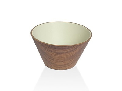 Bowl Snack Ø9 cm Wood look/White