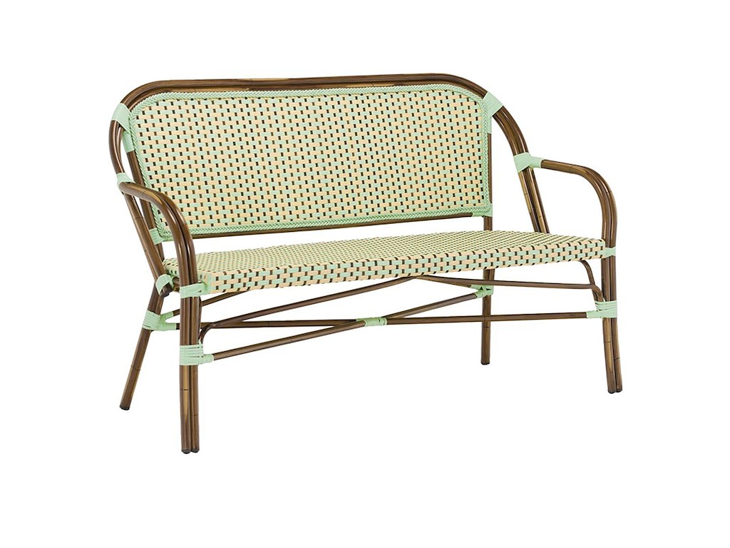 Zederkof Ellis café bench with armrests in weave