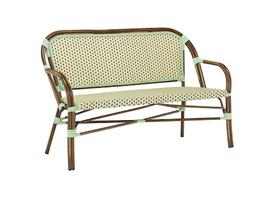 Zederkof Ellis café bench with armrests in weave