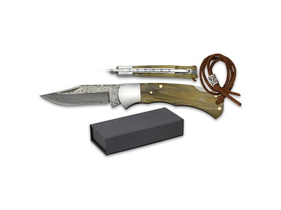 Pocket knife 7 cm 73 layers Damascus Acrylic