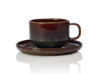 Brown Stoneware Mug 220ml - 60x85x85mm