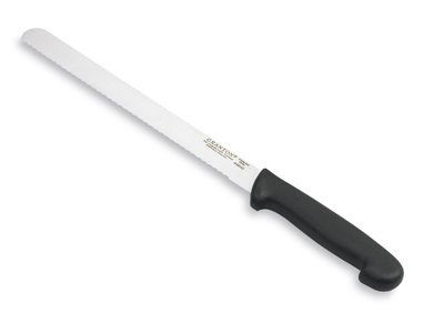 Bread knife, 25 cm, Granton, Black