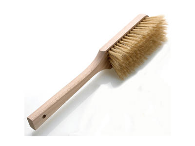 Flour brush with soft bristles and wooden handle