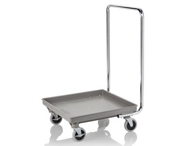 Trolley for dishwashing trays
