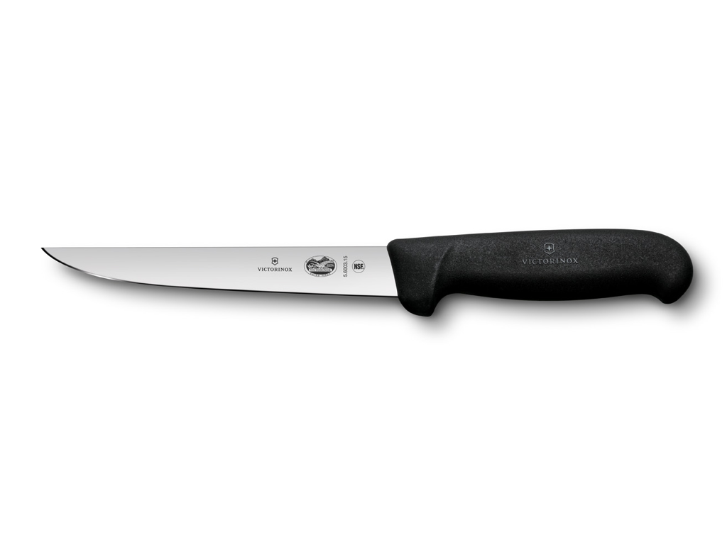 Deboner, 15 cm, Victorinox Fibrox, black, straight blade
