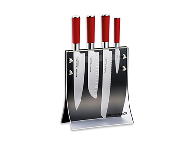 Knife block with contents, F. Dick Red Spirit, incl. 4 knives