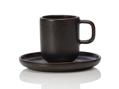Brown Stoneware Espresso Cup 90ml - 65x55x55mm
