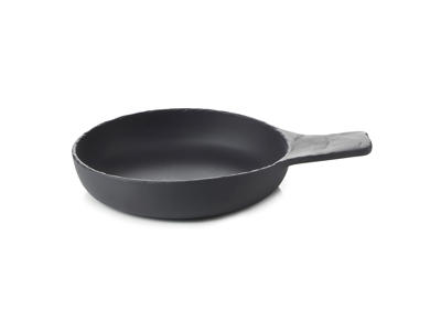 Bowl with handle Ø18 cm Unglazed Black Basalt