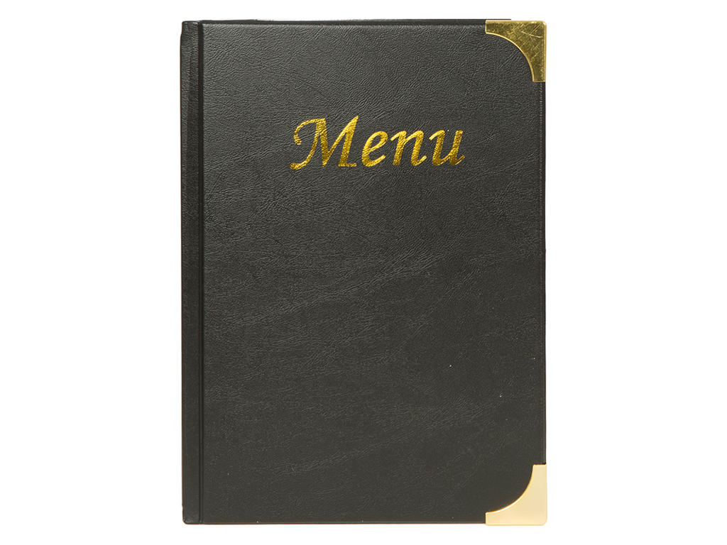 Menu card A5 black 2 pages/8 sides Basic