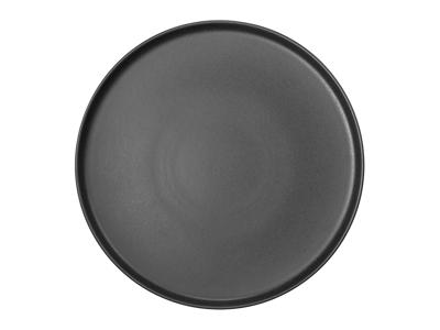 Plate - Stoneware - Black - Ø33cm - H3cm - Dishwasher Safe - Stackable - -20-250°C