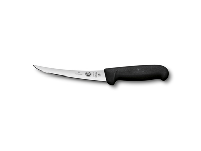 Deboner, 15 cm, Victorinox Fibrox, black, slim, with curve