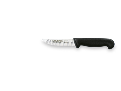 Herb knife, 10 cm, Granton, Black, with air cut