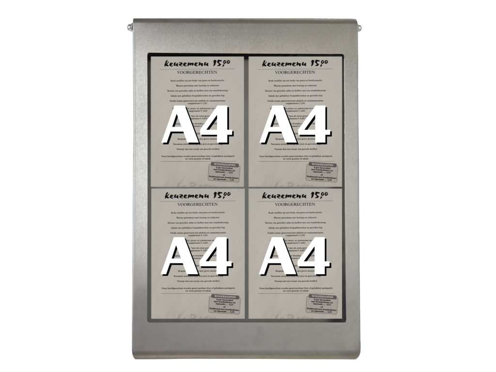 Information Display 4xA4 LED Stainless Steel