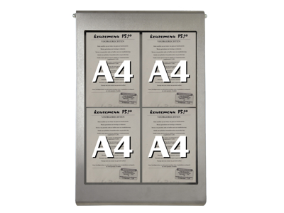 Information Display 4xA4 LED Stainless Steel