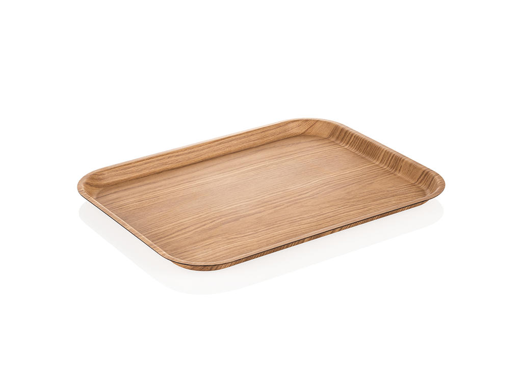 Tray Melamine Wood Non-slip 46x35x2.5 cm