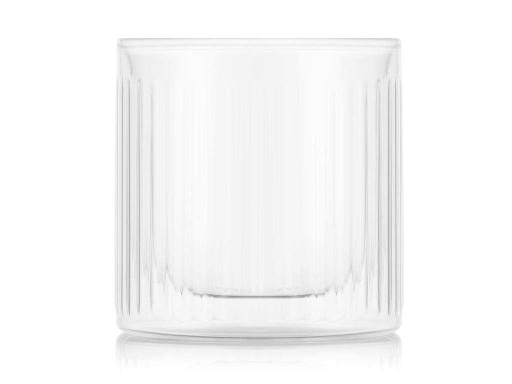 Glass 28 cl High Double-walled Ribbed Straight
