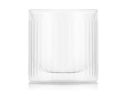 Glass 28 cl High Double-walled Ribbed Straight