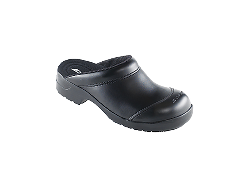 Safety clogs w/o heel cap, w/fiber sole black