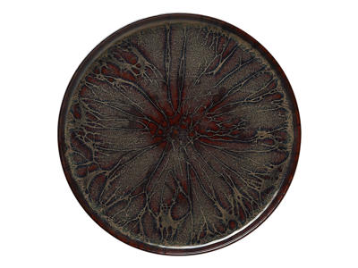 Brown Stoneware Plate 33x33x3cm