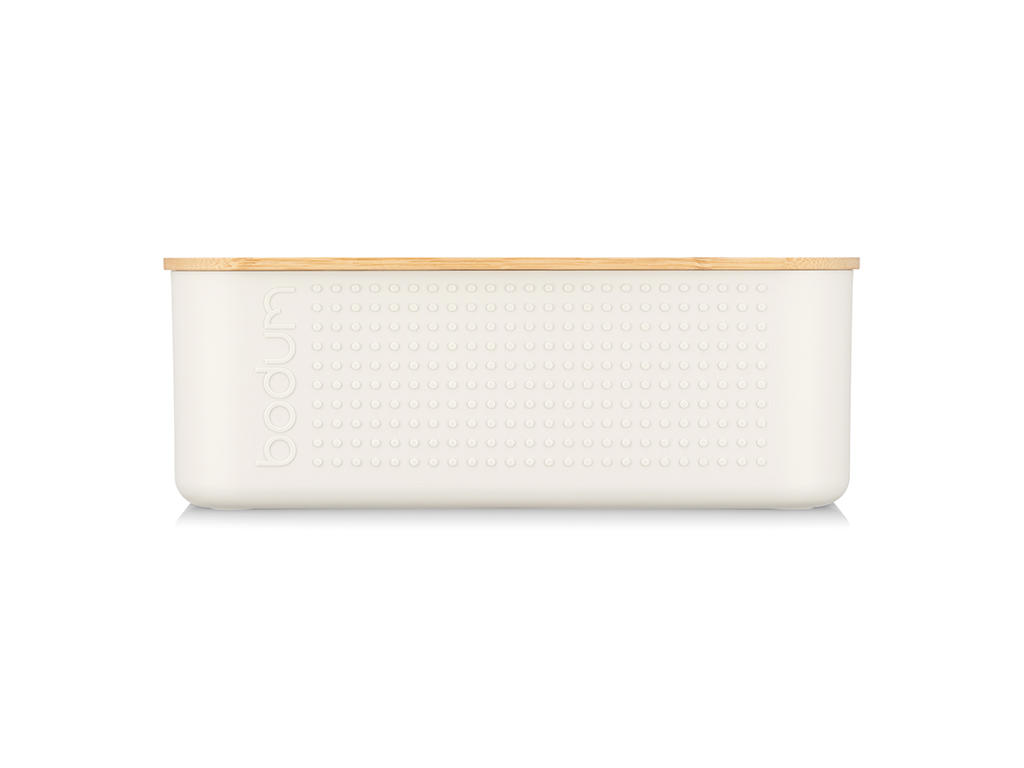 Bread box with bamboo lid White 29x19x10