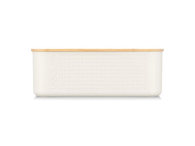 Bread box with bamboo lid White 29x19x10