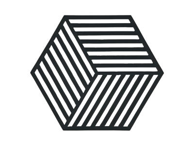 Table mat Zone Hexagon 16x14 cm Black